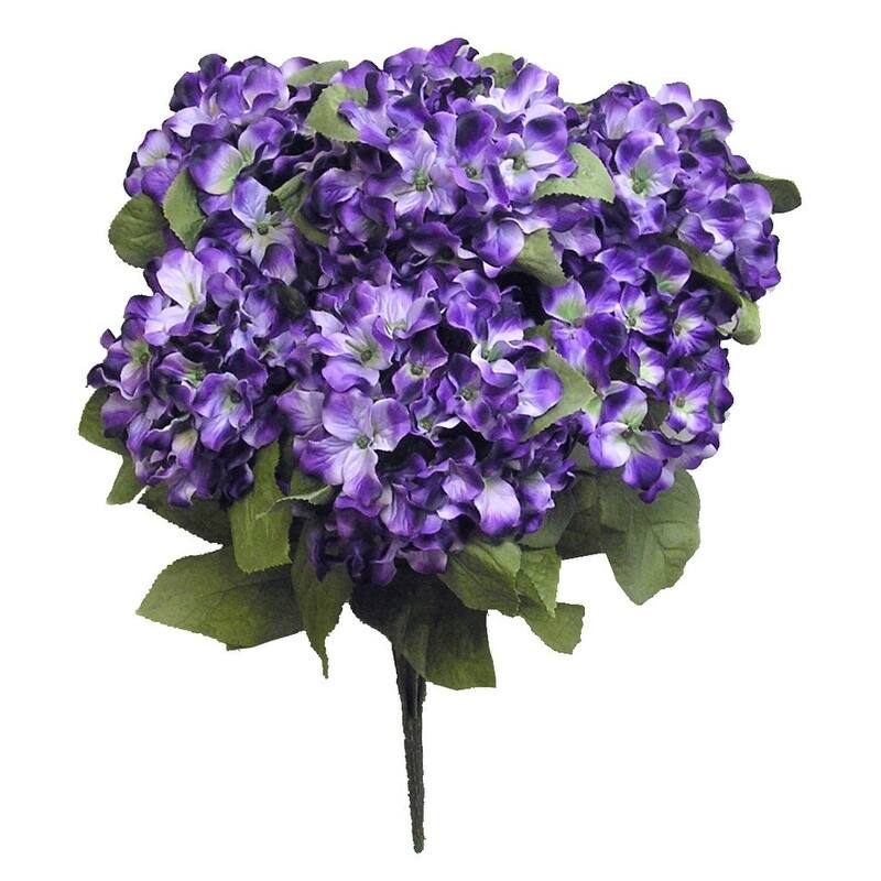 7 Stems Artificial Full Blooming Stain Hydrangea - GPB730-PURPLE