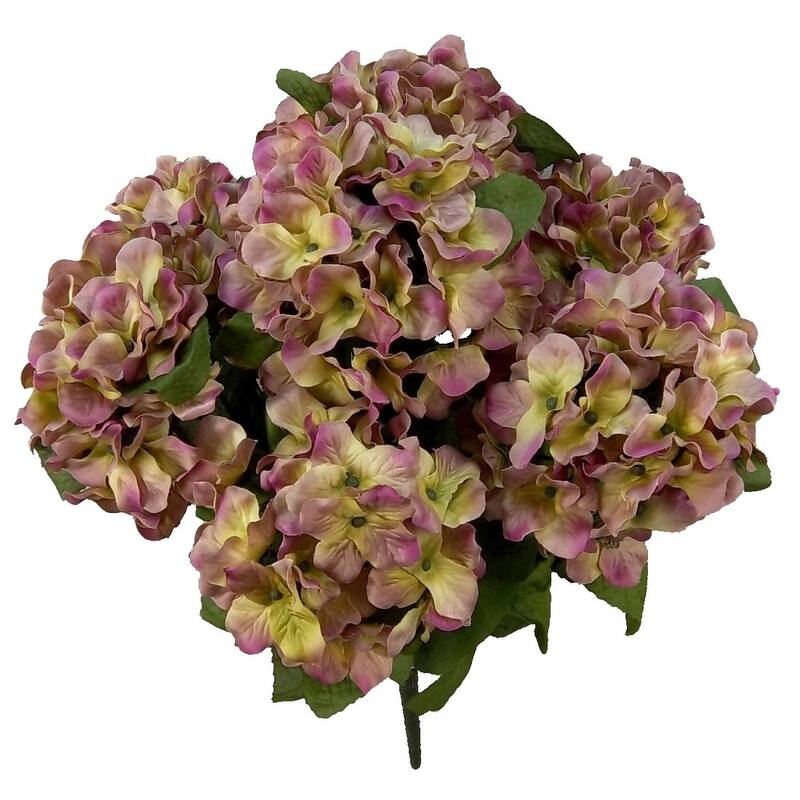 7 Stems Artificial Full Blooming Stain Hydrangea