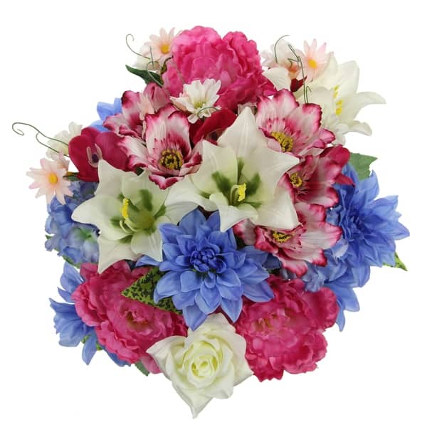 36 Stems Faux Peony Rose Lily Dahlia Mixed Flower Bush Overstock 20599884