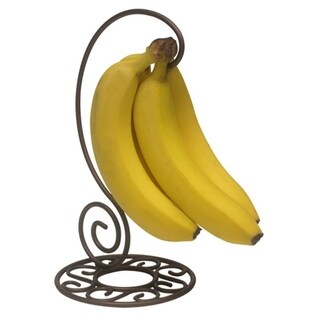 Home Basics Satin Nickel Collection Fruit Bowl with Banana Tree 