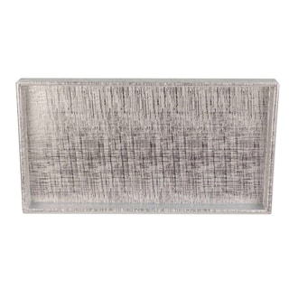 Home Basics Silver Metallic Weave Vanity Tray