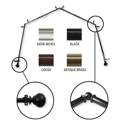 InStyleDesign Nadine 4-Sided Bay Window Curtain Rod