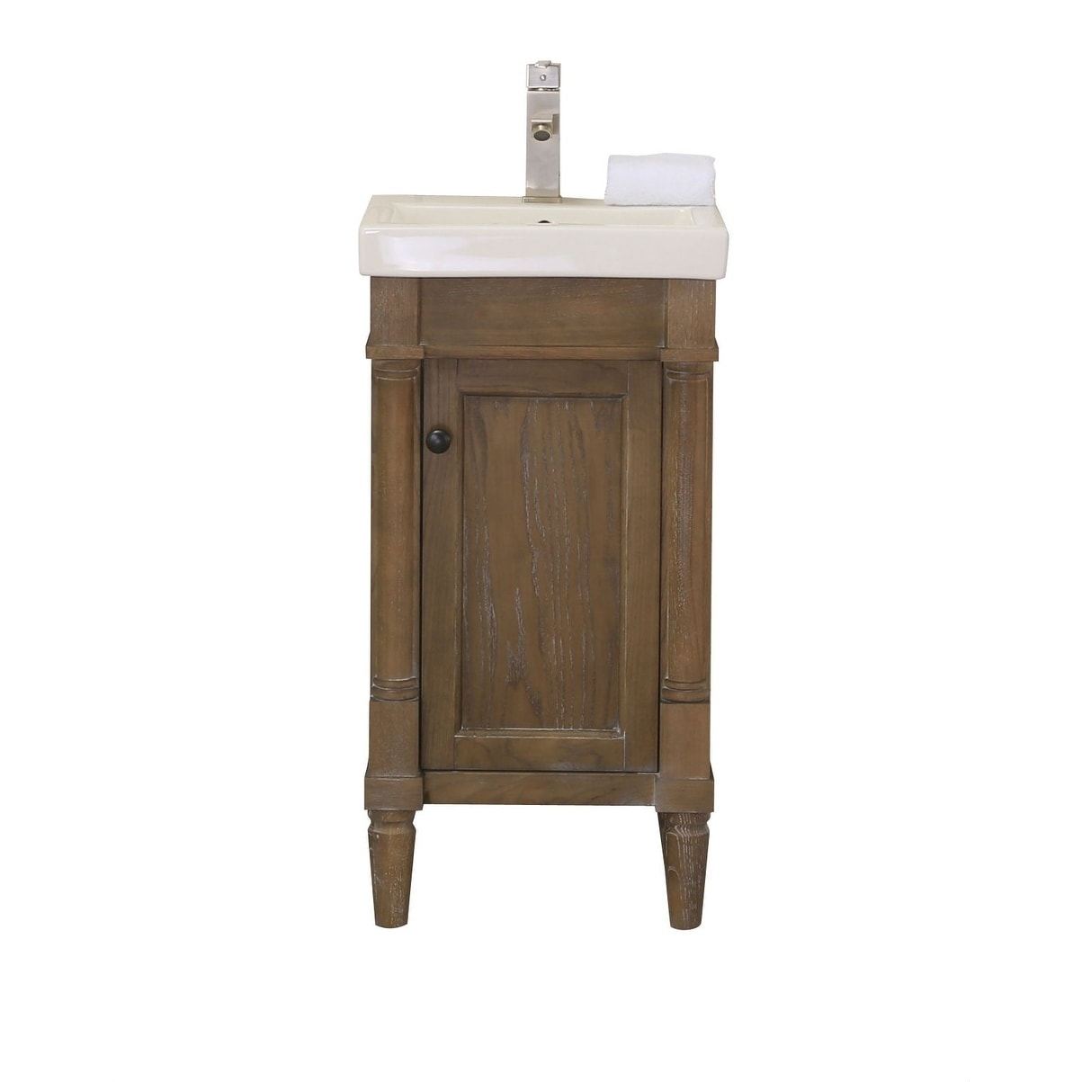 Legion Furniture17 In Bathroom Vanity In Weathered Brown With Porcelain Top Overstock 20599987