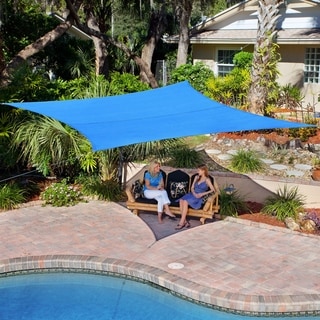 Coolaroo Coolhaven 12' square Sail Sapphire with Hardware - Bed Bath ...