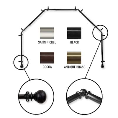 InStyleDesign Nadine 5-Sided Bay Window Curtain Rod