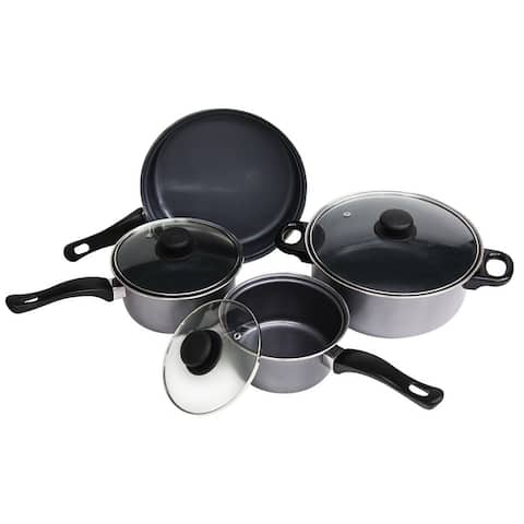 Home Basics Aluminum 7-piece Non-stick Carbon Steel Cookware Set