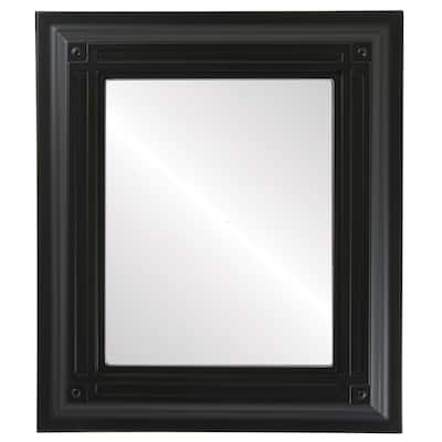 Imperial Framed Rectangle Mirror in Matte Black with Gold