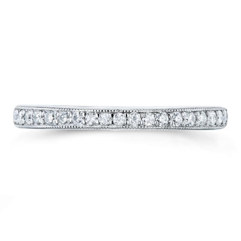 Kobelli 1/5 Carat Natural Diamond 14k Solid Gold Pave-set Milgrain Square Shank Euro Ring