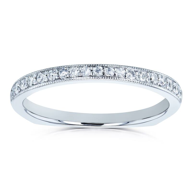 Kobelli 1/5 Carat Natural Diamond 14k Solid Gold Pave-set Milgrain Square Shank Euro Ring