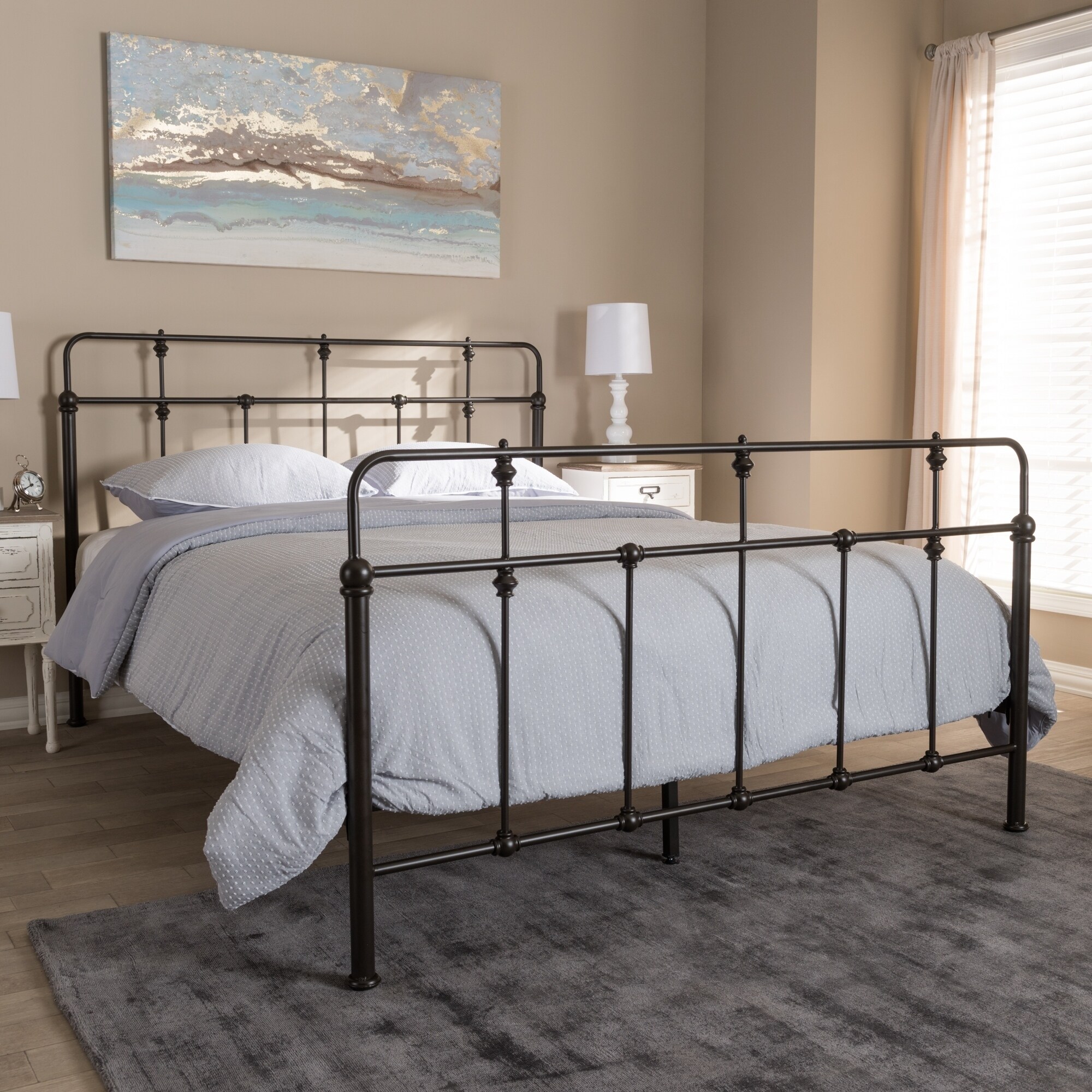 Shop Vintage Industrial Black Finished Metal Platform Bed By Baxton Studio Overstock 20600618
