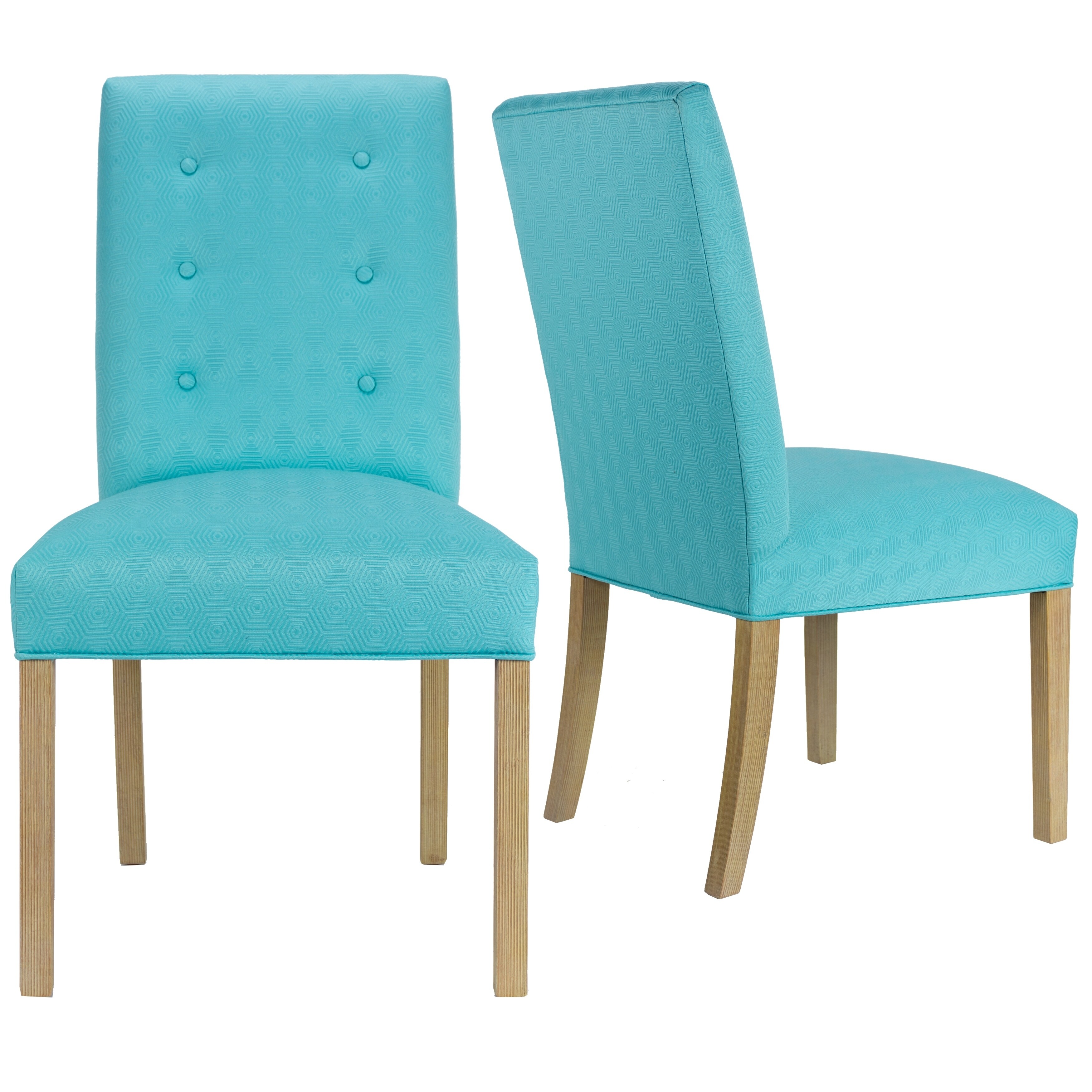 Kacey Straightback w/buttons Lace Green Upholstery Natural Legs Dining  Chairs, Set Of 2 - Bed Bath & Beyond - 20602253