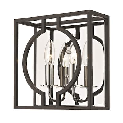 Hudson Valley Octavio 2-light ADA Aged Iron and Polished Nickel Wall Sconce