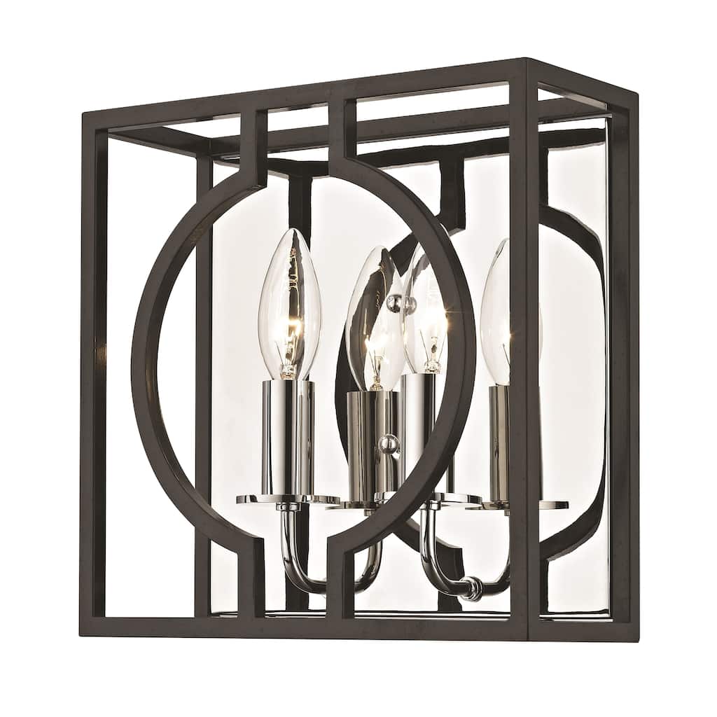 Hudson Valley Octavio 2-light ADA Aged Iron and Polished Nickel Wall Sconce