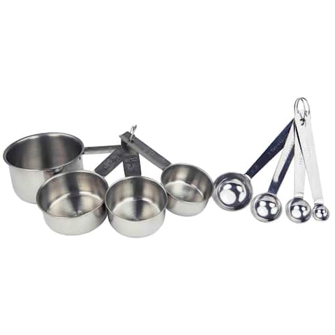 Home Basics 8-piece Stainless Steel Measuring Cup Set