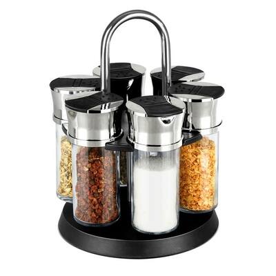 Home Basics Chrome 6-piece Revolving Spice Rack