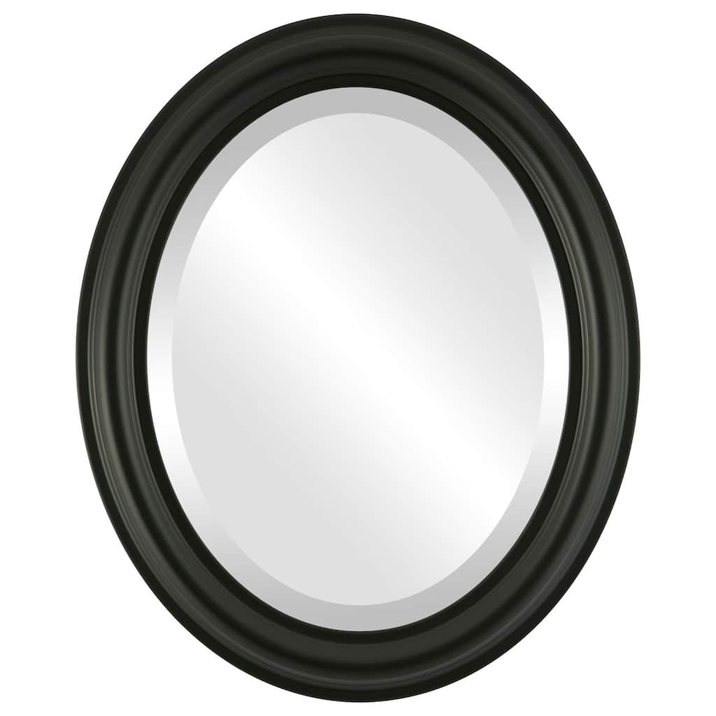 Philadelphia Framed Oval Mirror in Matte Black