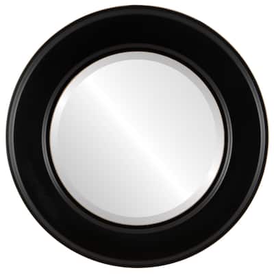 Marquis Framed Round Mirror in Matte Black