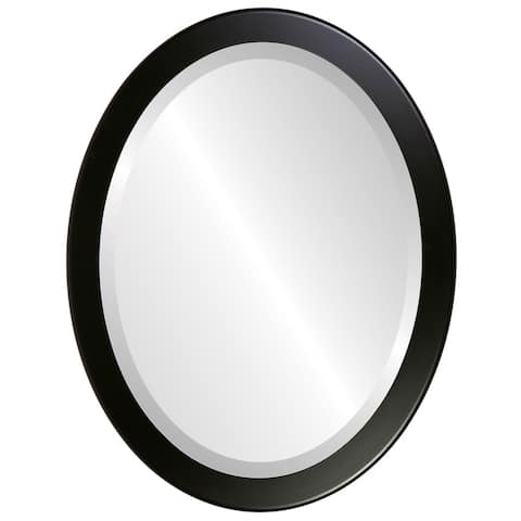 Vienna Framed Oval Mirror in Matte Black