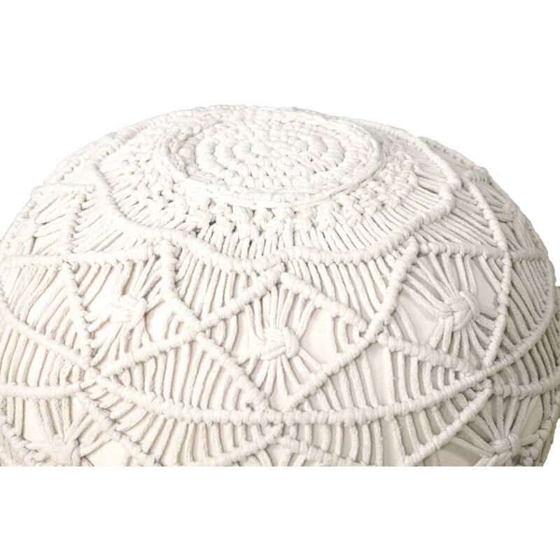 Sevita Mystic Macrame Natural Pouf Ottoman