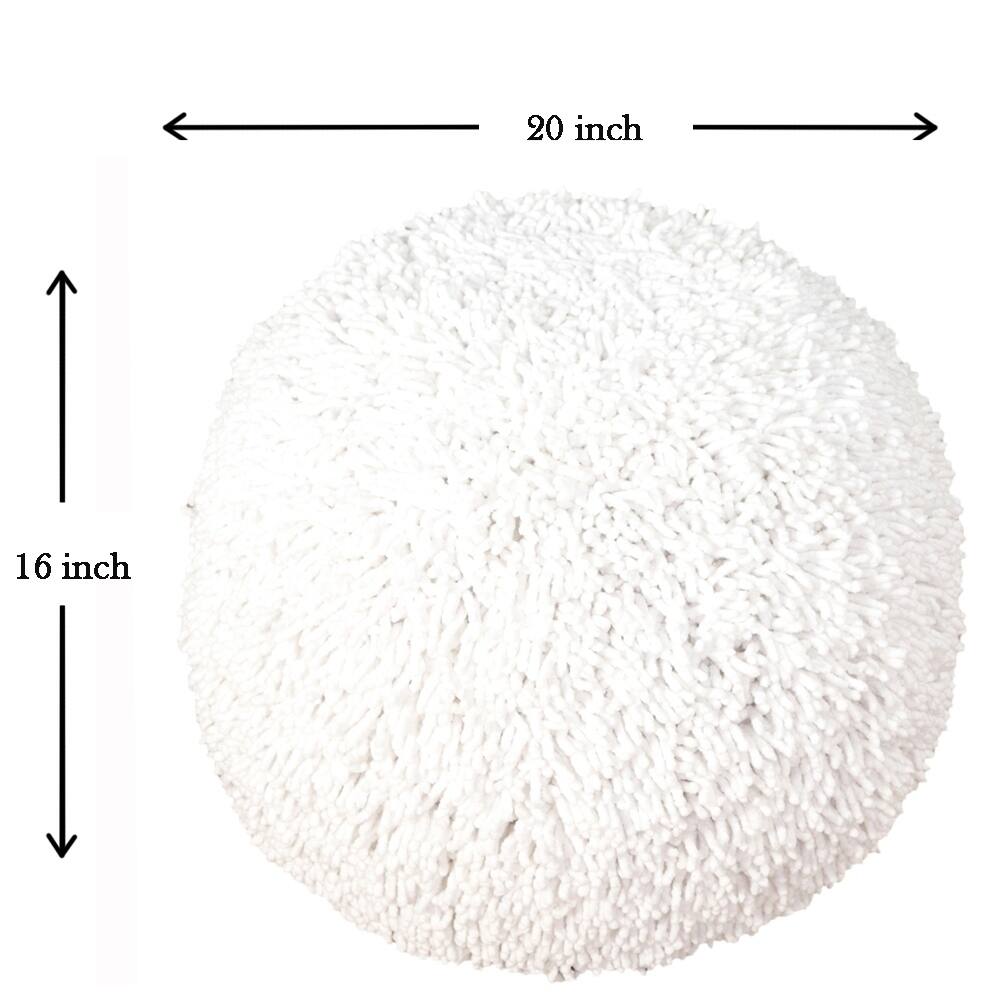 LR Home Dandelion Chen Loop Shaggy Natural Pouf Ottoman On Sale Bed Bath & Beyond 20601246