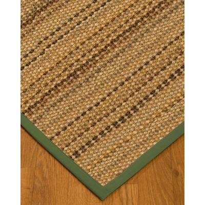 NaturalAreaRugs Carmela Sisal Area Rug Hand-Woven Green Border (9' x 12') - 9' x 12'