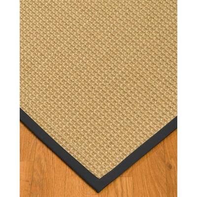 Natural Area Rugs 100%, Natural Fiber Handmade Chunky Logan, Beige Sisal Rug, Black Border - 9' x 12'