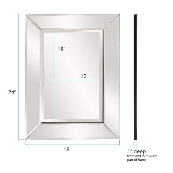 Allan Andrews Camden Rectangular Wall and Accent Mirror - Mirrored - 24" H x 18" W x 1" D