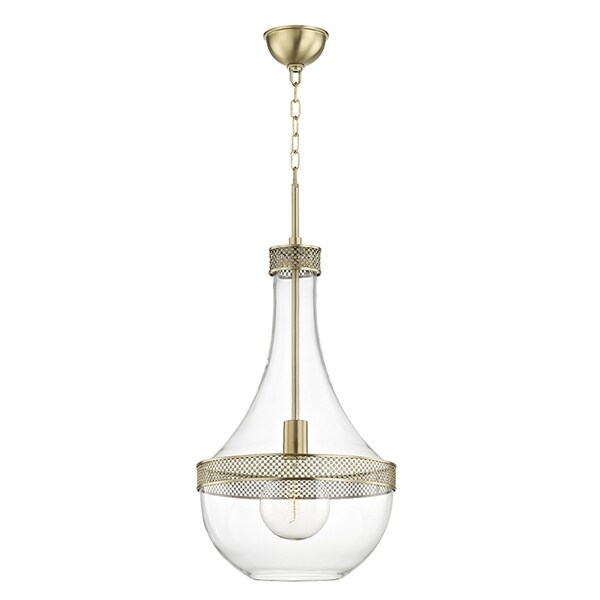 Hudson Valley Hagen 1-light Aged Brass Large Pendant - Bed Bath ...