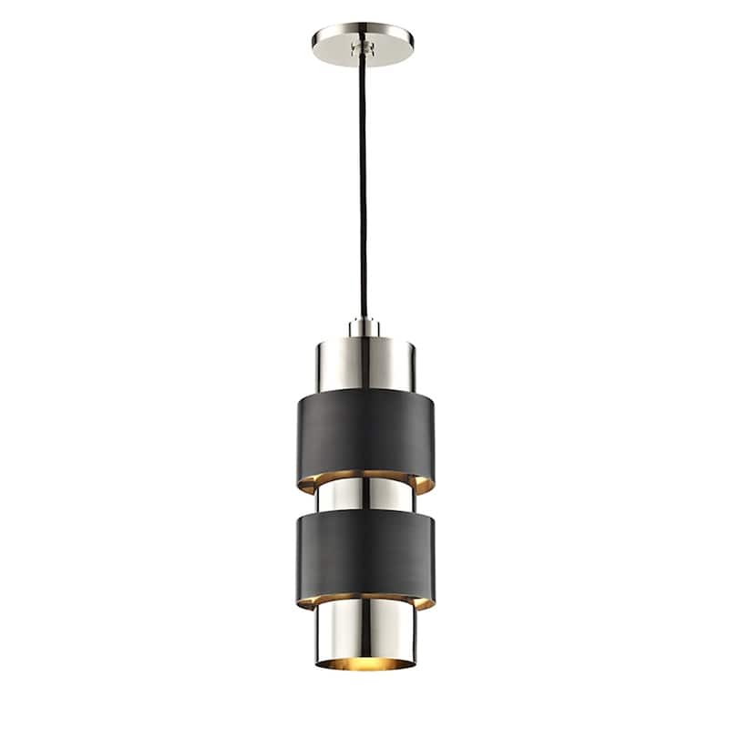 Hudson Valley Cyrus 2-light Polished Nickel and Old Bronze Pendant