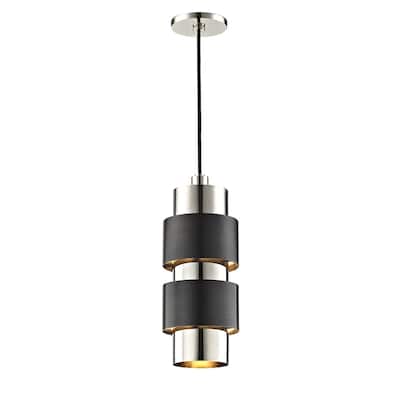 Hudson Valley Cyrus 2-light Polished Nickel and Old Bronze Pendant