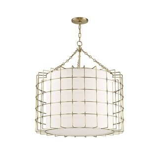 Hudson Valley Sovereign 4-light Aged Brass Pendant