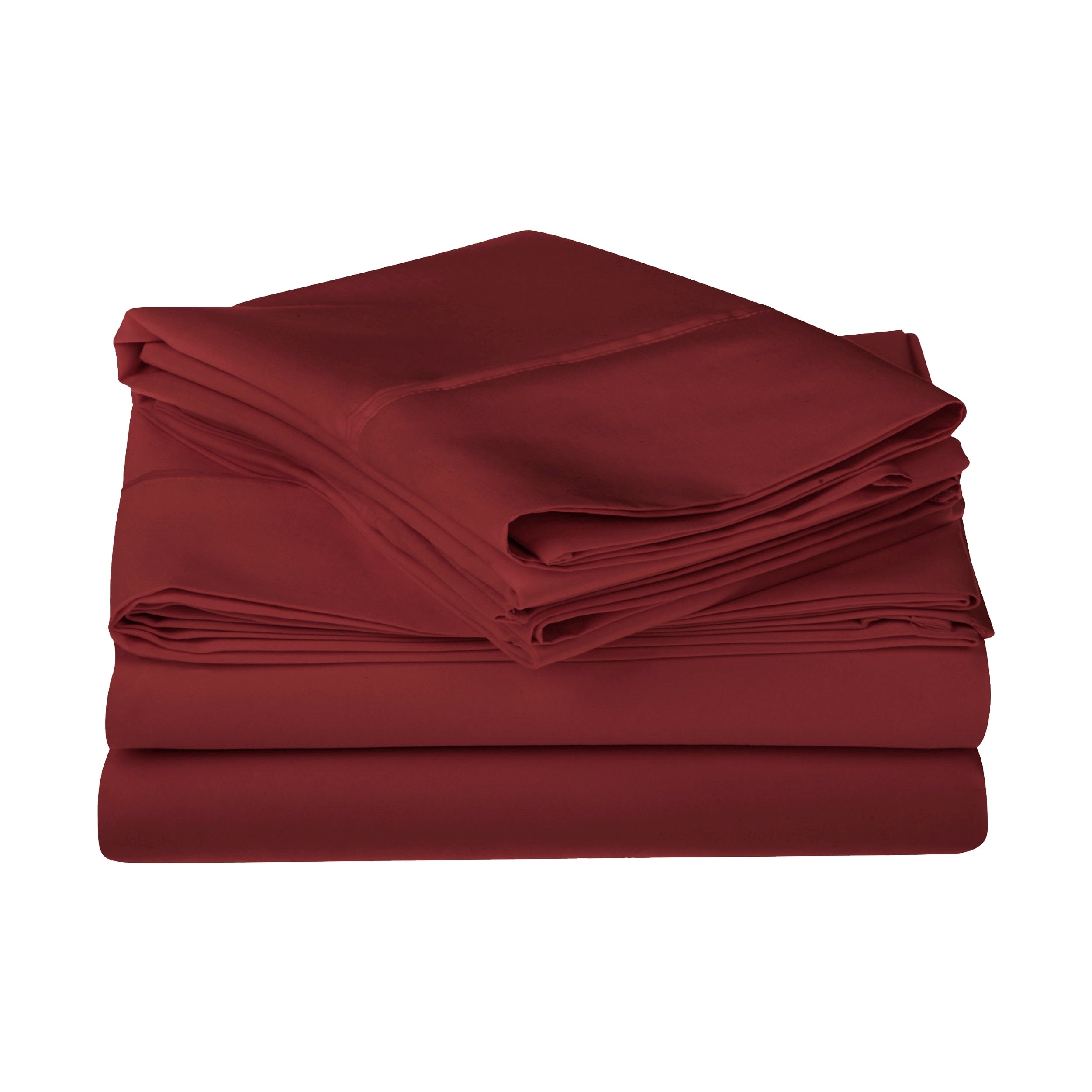 1200 Count Egyptian Cotton Extra Deep Pocket Red Solid Bed Sheet Set