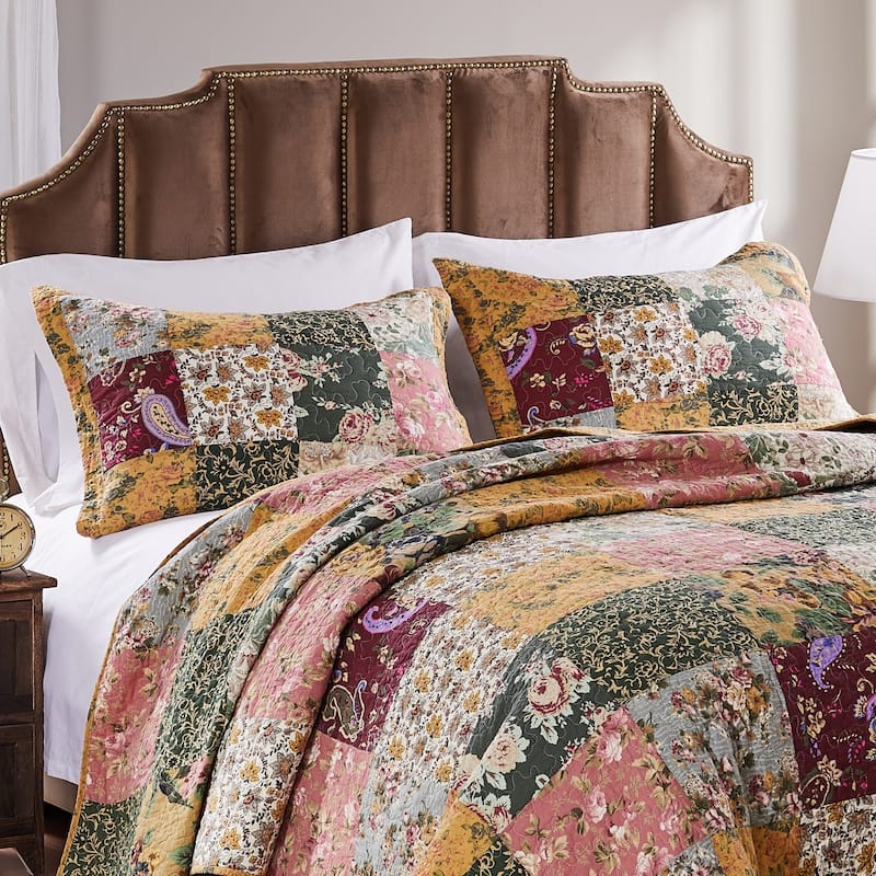 Greenland Home Fashions Antique Chic 100% Cotton Authentic Patchwork Bedspread Set