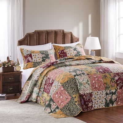 Greenland Home Fashions Antique Chic 100% Cotton Authentic Patchwork Bedspread Set
