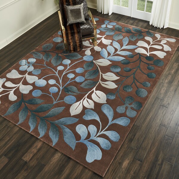 Nourison Hand-tufted Contours Botanical Mocha Rug