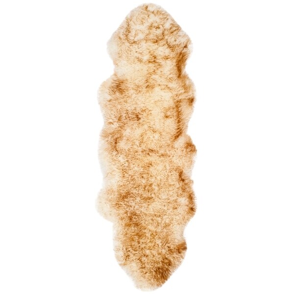 Safavieh Handmade Natural Sheepskin Leanca Shag Solid Rug