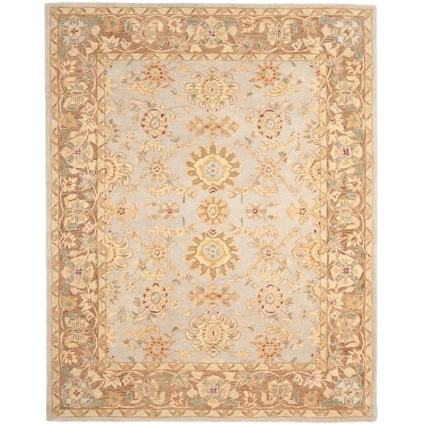 Quinn Oriental Teal/ Brown Hand-spun Wool Rug - 9' x 12'