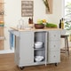 3-drawer Drop Leaf Kitchen Cart - Thumbnail 9
