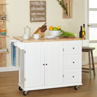 3-drawer Drop Leaf Kitchen Cart