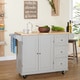 3-drawer Drop Leaf Kitchen Cart - Thumbnail 1