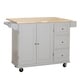 3-drawer Drop Leaf Kitchen Cart - Thumbnail 5