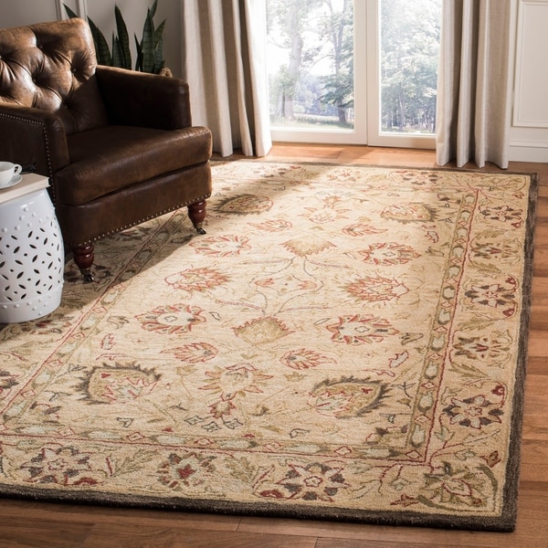 Safavieh Handmade Anatolia Beige/ Beige Hand-spun Wool Rug
