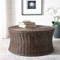 Safavieh Ruxton Dark Brown Wicker Ottoman