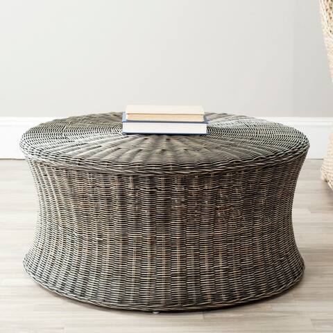 Safavieh Ruxton Dark Brown Wicker Ottoman