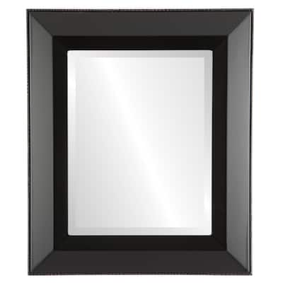 Lombardia Framed Rectangle Mirror in Matte Black