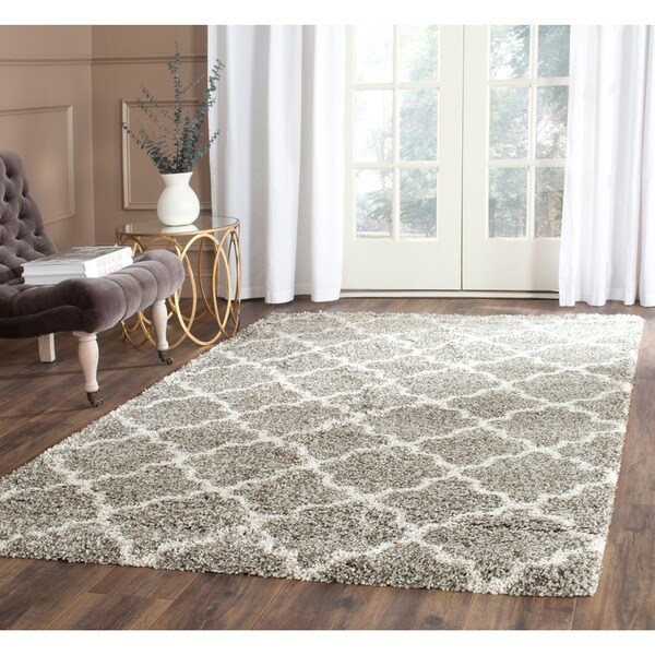 Safavieh Hudson Quatrefoil Glam Shag Grey/ Ivory Rug - 8' x 10'