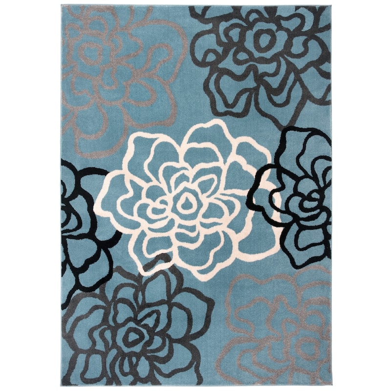 World Rug Gallery Contemporary Modern Floral Flowers Area Rug