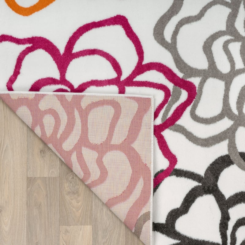 World Rug Gallery Contemporary Modern Floral Flowers Area Rug