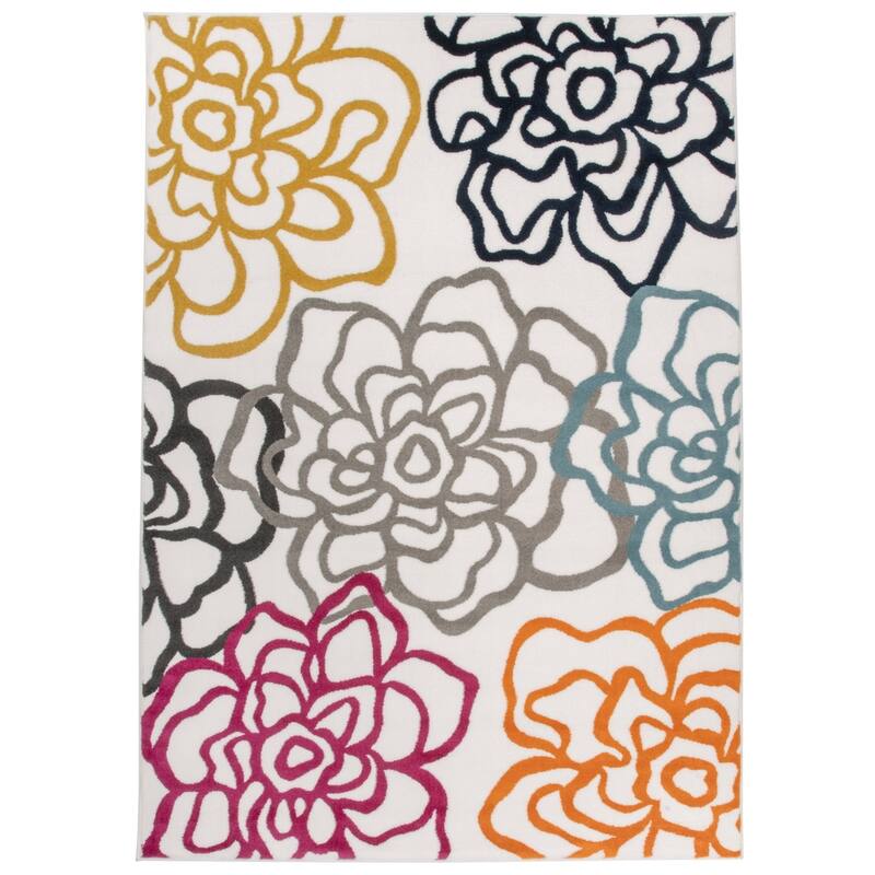 World Rug Gallery Contemporary Modern Floral Flowers Area Rug