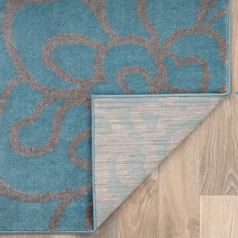 World Rug Gallery Contemporary Modern Floral Flowers Area Rug